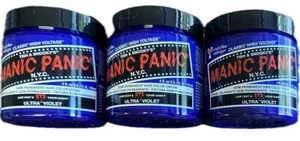 (3 Pack) MANIC PANIC Ultra Violet Hair Dye 4 oz Semi Permanent Hair Color Cream - Picture 1 of 1