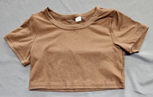 Girls Basic Dance Crop Top Kids Plain Short Sleeve Crop T-Shirt Tees Top 7 Year - Picture 1 of 5