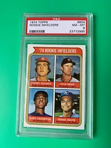 Tarjeta de novato Frank White 1974 Topps casi como nueva PSA 8 - Imagen 1 de 2