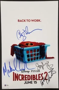 THE INCREDIBLES 2 (4) Signed 11x17 Photo Nelson Hunter Giacchino Beckett BAS COA - Picture 1 of 4