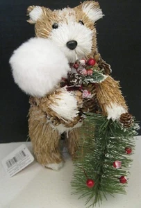 ASHLAND SISAL URLAUBSBÄR MIT KLEINEM BAUM & RIESIGEM SCHNEEBALL CA. 9 ZOLL HOCH NEU!! - Bild 1 von 7