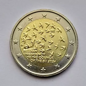 Moneta 2 euro commemorativa Belgio 2024 Presidenza del Consiglio EU UNC - Foto 1 di 2