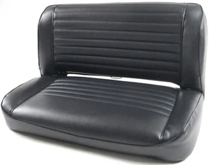 UPHOLSTERY KIT - FITS JEEP CJ  1976-1985 REAR FOLDING BENCH  - Black Denim Vinyl - Picture 1 of 4