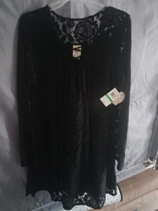 Self Esteem Women's Little Black Dress with Lace Overlay Size Medium - Picture 1 of 12