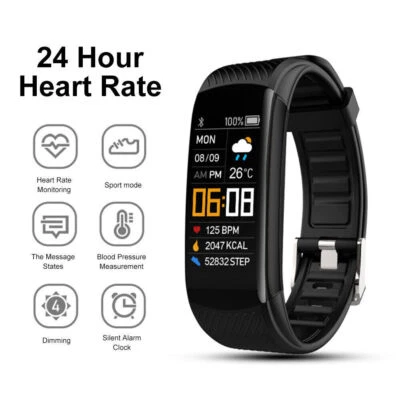Bluetooth Smart Bracelet Wristband Sport Watch Heart Rate - Image 1 of 4