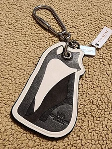 COACH Foxes Llavero Cuero de Becerro GAMUZA Zorro Dije FOB Bolso Nuevo con Etiquetas - Imagen 1 de 9