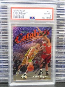 1997-98 Topps Finest Kobe Bryant W/Coating #137 PSA 8 Lakers
