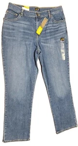 LEE Relaxed Fit Straight Leg Jeans Women Size 12 Short (32x30) Stretch Denim NWT - Picture 1 of 7
