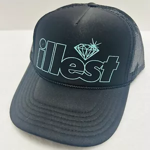 Illest x Diamond Supply Co. A-Frame Trucker Mütze Kappe Druckknopflasche verstellbar schwarz - Bild 1 von 5
