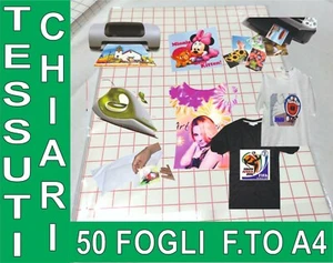 50 FOGLI A4 140 GR CARTA U.S.A.TRANSFER FOTOGRAFICA TESSUTI CHIARI STAMPA INKJET - Foto 1 di 1