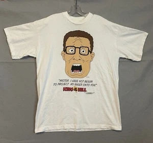 King Of The Hill T Shirt Stanley Desantes Screaming Hank Hill 1997 Mens XL White - Picture 1 of 18