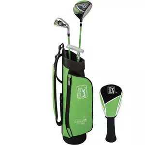 Carry Bag & 5 Total Pieces, PGA Tour G1 Kids Green Golf Club Set with 3 Clubs, - Picture 1 of 10