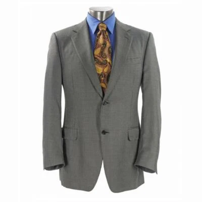 CANALI Blazer Jacket 42 Speckled Dark Gray Silk Wool Blend Sports Coat ITALY - Image 1 of 4