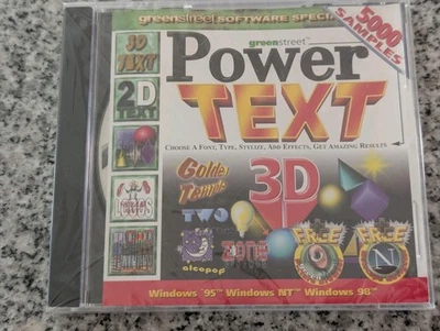 Power Text 3D by Greenstreet Software - Sealed CD-ROM for Windows 95/98/NT - Image 1 of 2
