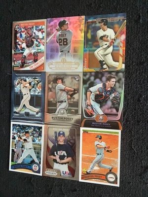 (9) Lote de béisbol Buster Posey con platino novato-topps 60-prizm-óptico-tributo Foto 1 de 2