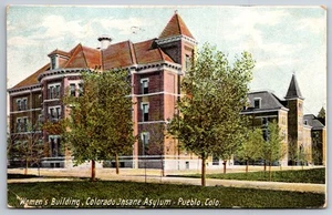 Pueblo CO~Colorado State Hospital Insane Asylum~Women's Building~1908 Postcard - Picture 1 of 2