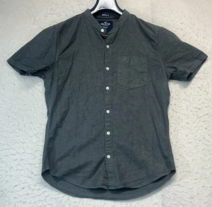 Hollister Muscle Fit Epic Flex Herren Medium Grün Knopfleiste Kurzarm Hemd - Bild 1 von 8