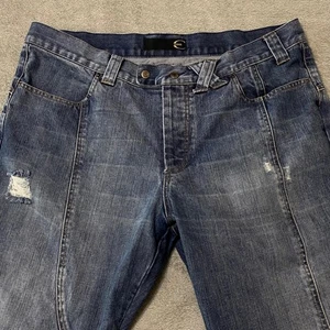 Just Cavalli Ittierre Herren Button Fly Jeans 37x34 Wide Leg Made Italy Distressed - Bild 1 von 13