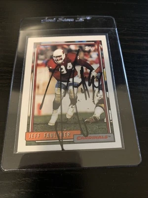 Autograph 1992 Topps Jeff Faulkner #228 Phoenix Arizona Cardinals Rookie - Image 1 of 4
