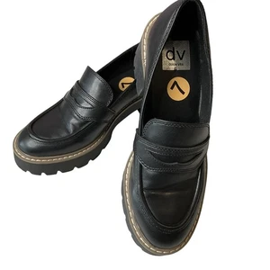 Neu DV Dolce Vita schwarz Tammy Lug Plateau klobige Penny Loafer 90er Y2K Goth 7 - Bild 1 von 9