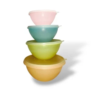 Tupperware Wonderlier Juego de Tazones Tapas Anidación Mediados de Siglo Cocina Vintage - Imagen 1 de 9