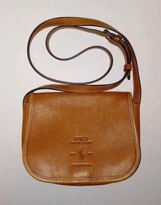Polo Ralph Lauren Saddle Bag Womens Vintage Tan Leather Crossbody  - Image 1 of 4
