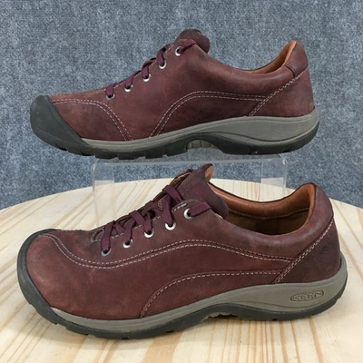 KEEN Zapatos Mujer 10 Presidio II Caminar Oxford Tenis 1019501 Cuero Granate Foto 1 de 4
