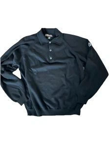Vintage PGA Tour Black Polo Sweater Merino Wool Italy MINT Golf NEVERWORN Preppy - Picture 1 of 5
