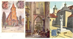 POLAND 1930/31 --3 x PPC -STAMPS ON FRONT - SENT TO SWITZERLAND -F/VF -@1 - Picture 1 of 2