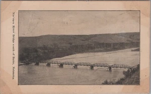 Niobara River Bridge South Of Butte Nebraska Aerial View 1907 postcard LQ8 - Picture 1 of 2