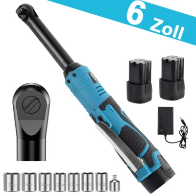 AUTOJARE Akku Ratsche 90Nm Ratschenschlüssel 3/8'' Elektrische Knarrenschlüssel 2 Akkus