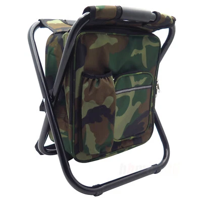 Taburete de campamento de camuflaje y mochila bolsa de viaje multifuncional para viajar pesca Foto 1 de 4