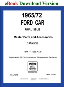 1965/72 Ford Car Master Parts and Accessory Catalog (eBook Download) - Picture 1 of 5