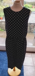 Gant Navy Blue Polka Dot Silk Sleeveless Dress Lined with Pockets UK Size 14 - Picture 1 of 5