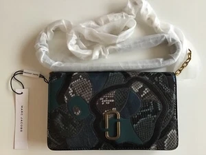 Marc Jacobs Snake Patchwork Cross Body Wallet on Chain Bag Teal Multi - NWT - Picture 1 of 7