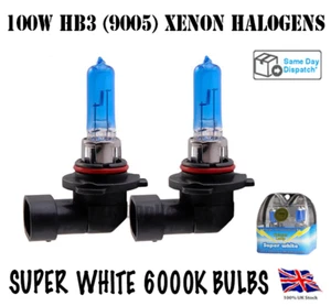 2X 100W HB3 9005 HEADLIGHT DRIVING FOGLIGHT DRL XENON BULBS 6000K ERROR FREE - Picture 1 of 3