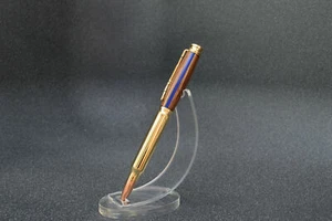 Thin Blue Line Law Enforcement Gold Bullet Twist Pen in North Georgia Walnut - Picture 1 of 10