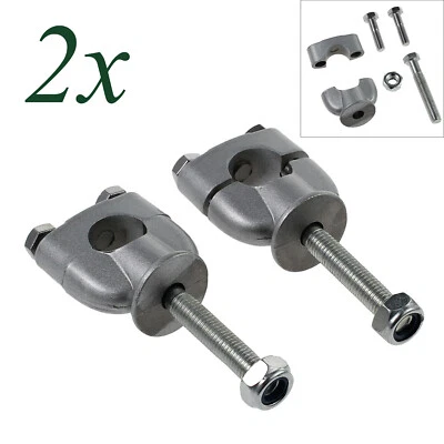 2x Braçadeiras de montagem prata 22mm 7/8" barra de alça riser para motocicleta bicicleta sujeira ATV - Imagem 1 de 4