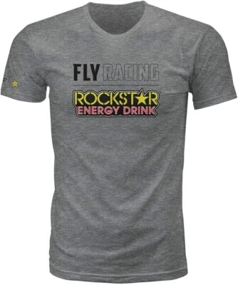 NEW Fly Racing 352-0649L Rockstar Logo T-Shirt - Gray - Large - MOTORCYCLE/ATV - Image 1 of 2