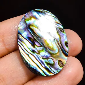 30.20 Cts Natural Abalone Shell Cabochon Loose Gemstone Oval 23x31x5mm - Picture 1 of 3