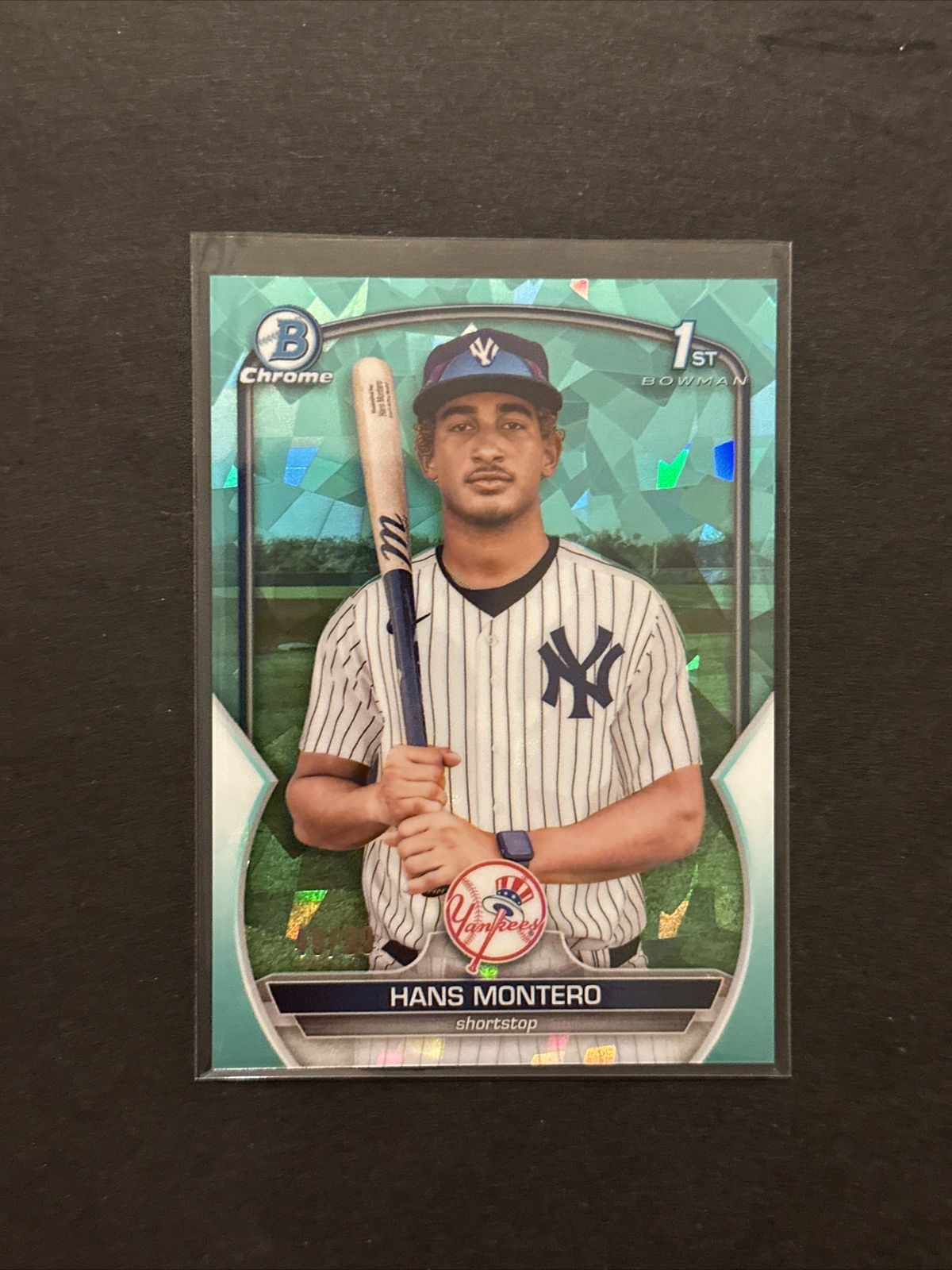 2023 Bowman Chrome Sapphire Hans Montero 1st Aqua Refractor /99 New York Yankees