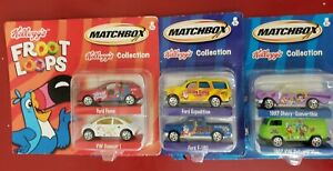 MATCHBOX KELLOGGS COLLECTION RICE KRISPIES, FROOT LOOPS, FROSTED FLAKES 2001
