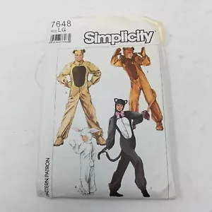7648 Simplicity SEWING Pattern Cat Rabbit Bear Lion Costume Mens Adult L 40 42 - Picture 1 of 4
