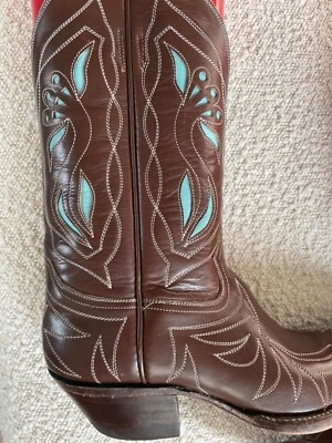 Botas de Vaquero Rocket Buster De Colección, Para Mujer 5.5. Media pantorrilla. Marrón/Turquesa Foto 1 de 4