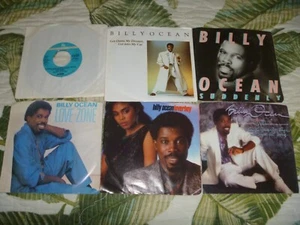 LOT 6 VINYL RECORDS BILLY OCEAN PICTURE SLEEVES 45 RARE 80s POP CARRIBEAN QUEEN - Picture 1 of 3