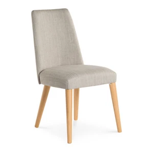 JOSEFINE SCANDINAVIAN WOODEN OAK + GREY FABRIC DINING CHAIR - SET OF 2 - Picture 1 of 12