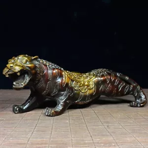 Chinese old copper gilt handmade money tiger exquisite statue - Picture 1 of 8