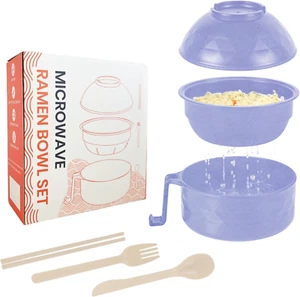 Microwave Ramen Cooker,Ramen Bowl Set,Microwave Noodle Bowl with Chopsticks and - Picture 1 of 12