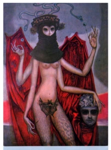 Postal de colección de Jorge Quiroz, Nouvelle Meduse, obra de arte latina (década de 1980) RARA - Imagen 1 de 2