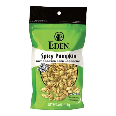 Eden Foods Organic Dry Roasted Seeds, Spicy Pumpkin, Resealable Bags, 4 Ounces - Image 1 of 2